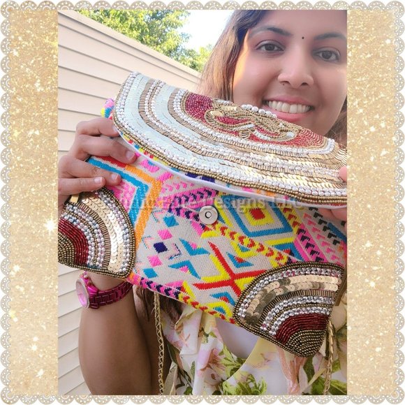 Salwar Kameez Handbags - New boutique Sequins Crossbody Bag - Sequins Work Bag - Beaded Bag